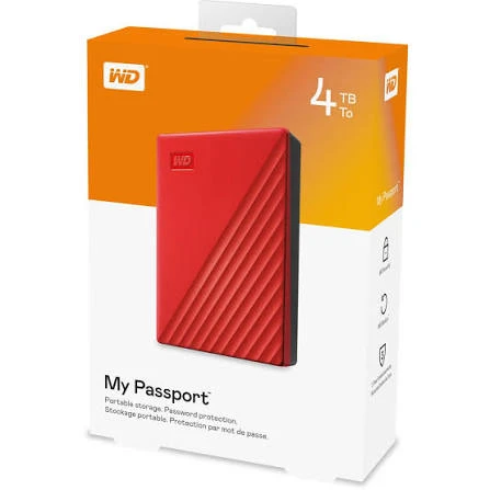 48346.webp HDD WD EXT 2.5" My Passport USB 3.2 4TB Red WDBPKJ0040BRD-WESN - Slika 1