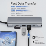 Adapter Type C na HDMI, Type C, PD, USB 3.0, USB 2.0, SD card, TF i M.2 NVMe 8 u 1 20cm kabl - Slika 4