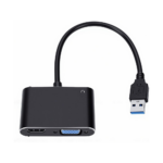 Adapter USB 3.0 JWD na  HDMI, VGA, AUDIO, 3 u 1 crni