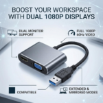 Adapter USB 3.0 JWD na  HDMI, VGA, AUDIO, 3 u 1 crni - Slika 2