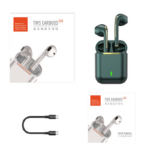 Bluetooth slusalice Airpods Earbuds J18 metalik zelene - Slika 7