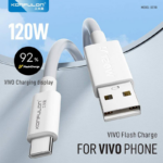 Data kabl KONFULON DC110, VIVO 120W, sa kablom USB na Type C beli 1m - Slika 2
