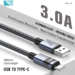 Data kabl KONFULON DL94, LCD Display, USB na Type C 1m - Slika 2