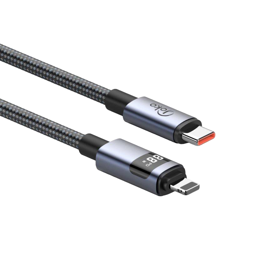 data-kabl-konfulon-dl95-lcd-display-27w-type-c-na-lightning-1m-234345-411683.png Data kabl KONFULON DL95, LCD Display, 27W, Type C na Lightning 1m - Slika 1