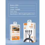Data kabl LDNIO LC96 u 4.2A 3 u 1 sivi 1.2m - Slika 6