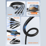 Data kabl LDNIO LC97 uc 100W 4 u 1 crni 1.2m - Slika 4
