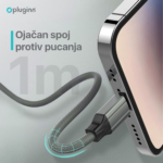 Data kabl Pluginn fast PD 100W Type C na Type C sivi 1m - Slika 4