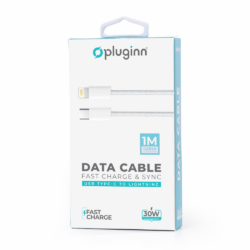 Data kabl Pluginn fast PD 30W Type C na Lightning beli 1m