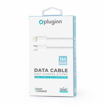 Data kabl Pluginn fast PD 30W Type C na Lightning beli 1m