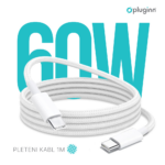 Data kabl Pluginn fast PD 60W Type C na Type C beli 1m - Slika 3