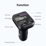 FM transmiter C44 USB, QC 3.0 Bluetooth 5.0, handsfree crni - Slika 4
