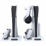 iPega PG-P5S006 vertikalni multifunkcionalni stalak za PS5 slim/PRO RGB beli - Slika 5