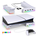 iPega PG-P5S021 horizontalni multifunkcionalni stalak za PS5 slim/PRO RGB beli