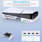 iPega PG-P5S021 horizontalni multifunkcionalni stalak za PS5 slim/PRO RGB beli - Slika 6
