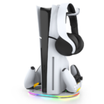 iPega PG-P5S045H vertikalni multifunkcionalni stalak za PS5 slim/PRO RGB beli - Slika 4