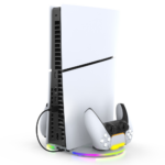 iPega PG-P5S045H vertikalni multifunkcionalni stalak za PS5 slim/PRO RGB beli - Slika 5