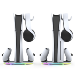 iPega PG-P5S045H vertikalni multifunkcionalni stalak za PS5 slim/PRO RGB beli - Slika 6