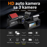 Kamera za Auto DashCam 3u1 JWD 1080P crna - Slika 2