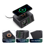 Mega-Idea multifunkcionalni desktop punjac sa PWQ110 (110W, Wereless charging, 8 port) - Slika 2