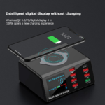 Multi USB punjac WLX-X9 sa LCD-om/8 USB portova+Wireless punjac crni - Slika 6