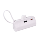 Power bank prenosiva baterija privezak 5000mAh 15W Type C bela