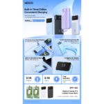 Power bank prenosiva baterija REMAX Reyluck Series RPP-683 2.1A sa integrisanim kablovima 10000mAh bela - Slika 3