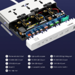 Produzni kabl LDNIO SC3 10-IN-1 3 uticnice 4xPD 3xUSB GaN 65W Total Power 100W 2m - Slika 7