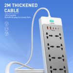 Produzni kabl LDNIO SC4 13-IN-1 8 uticnica 2xPD 2xUSB 1xLightning GaN 65W 2m - Slika 6