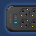 Produzni kabl LDNIO SE6403C 6 uticnica 2X USB,2X PD 2m crni - Slika 5