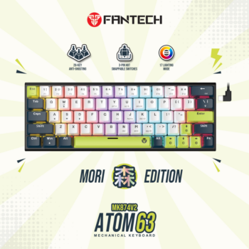 Tastatura Mehanicka Gaming Fantech MK874V2 RGB Atom 63 Mori White (taro switch)
