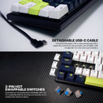 Tastatura Mehanicka Gaming Fantech MK874V2 RGB Atom 63 Mori White (taro switch) - Slika 4
