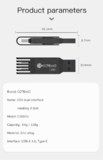 USB flash memorija Coteci CS8833 32GB USB 3.0/Type C - Slika 6