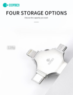 USB flash memorija Coteci CS8836 128GB USB 3.0/micro USB/Type C/lightning - Slika 2