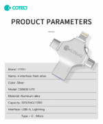 USB flash memorija Coteci CS8836 32GB USB 3.0/micro USB/Type C/lightning - Slika 6