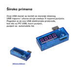 USB tester napajanja sa LED prikazom ugaoni - Slika 2