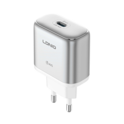 Kucni punjac LDNIO Q20, PD3.2, PPS, AVS, UFCS 60W sa Type C na Type C kablom sivi